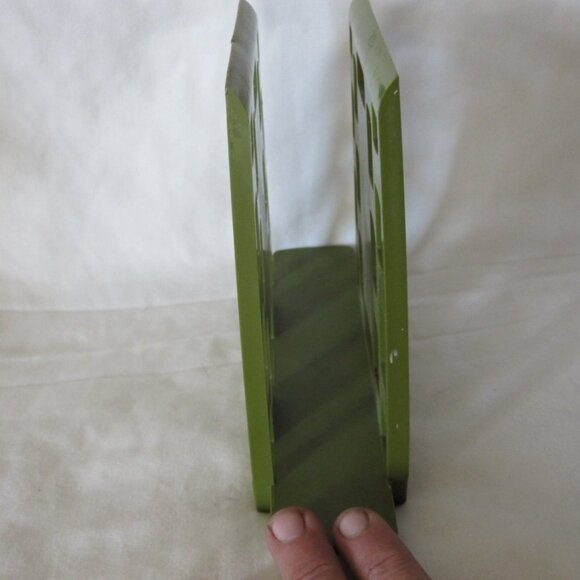 vintage Green Plastic Napkin Holder w/ white Daisies 6" tall - Picture 2 of 3